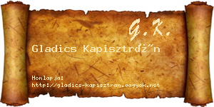 Gladics Kapisztrán névjegykártya